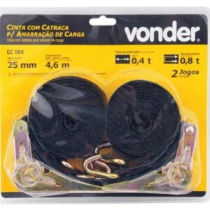 Jogo de Cinta com Catraca para Amarração de Carga 0,8 TF/0,4 TF Encartelado VONDER